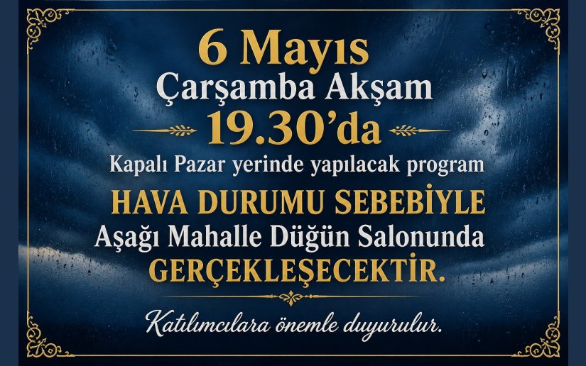 HIDIRELLEZ ŞENLİKLERİ VE ANNELER GÜNÜ KUTLAMALARINA DAVET 